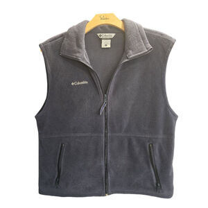 Men's Columbia L Gray Full Zip Fleece Vest